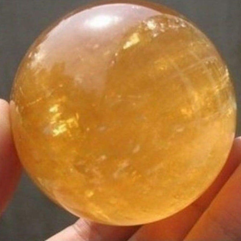 Wixine 1Pcs 40mm Yellow Citrine Quartz Crystal Sphere Ball Healing Gemstone - Image 5